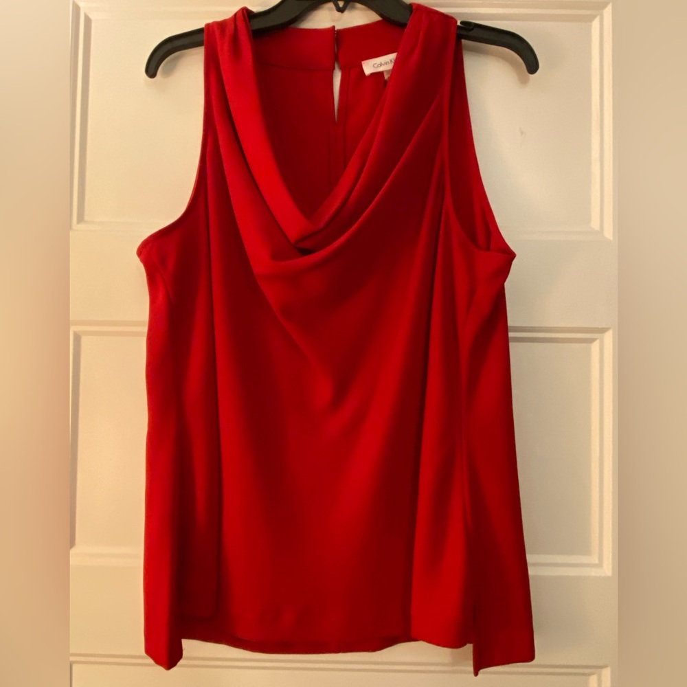 CALVIN KLEIN SLEEVELESS TOP NWT RED SZ XL